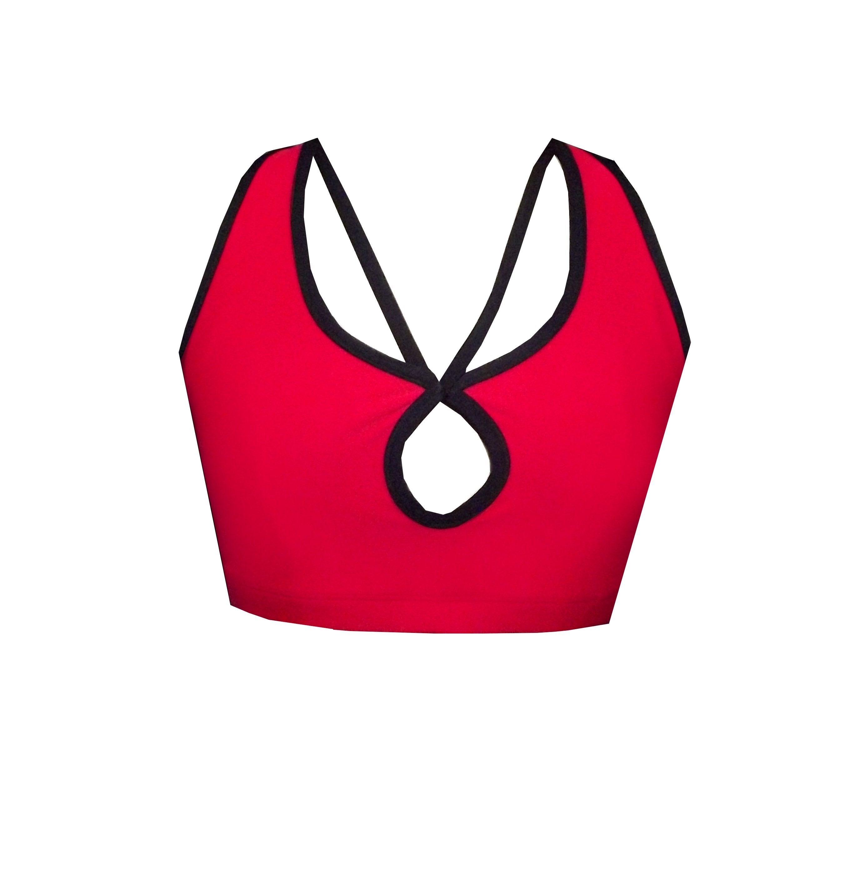 Vamp Cherry Red Crop Top BK73 - Be Activewear
