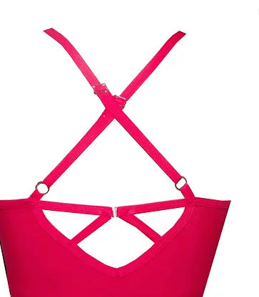 Red Strappy Sports Crop Top BK133 - Be Activewear