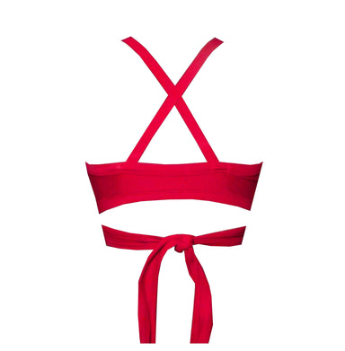 Red Cross Over Wrap Sports Crop Top - Be Activewear