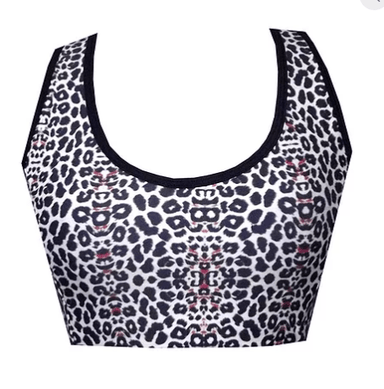 Leopard Print Sports Crop Top BK127 - Be Activewear
