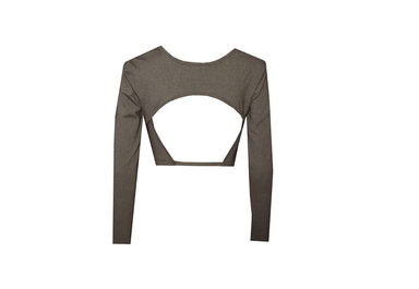 Rhapso Designs Long Sleeve Top Long Sleeve Crop Top in Grey TP04