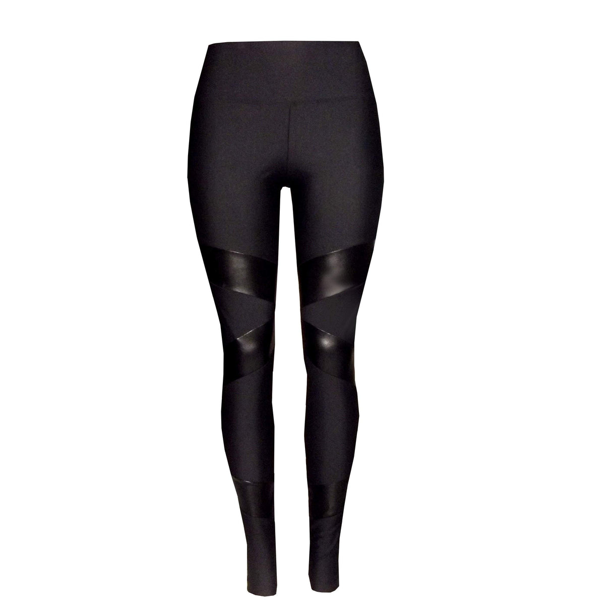 Italian Lycra Gym Leggings featuring pleather panels- Australian Made ...