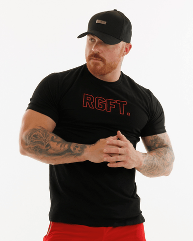 RigFit T-Shirts S'22 Short Sleeve Hollow T-shirt - Black - Red Logo