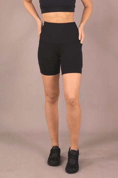 RunFaster Shorts XS / Black High Waist Mid Shorts - Black