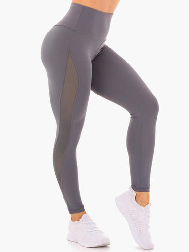 Ryderwear Tights HYPE HIGH WAISTED MESH LEGGINGS - CHARCOAL
