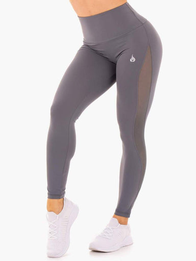 Ryderwear Tights HYPE HIGH WAISTED MESH LEGGINGS - CHARCOAL