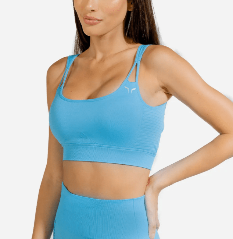 Squat Wolf Crop Tops META SPORTS BRA – SKY BLUE