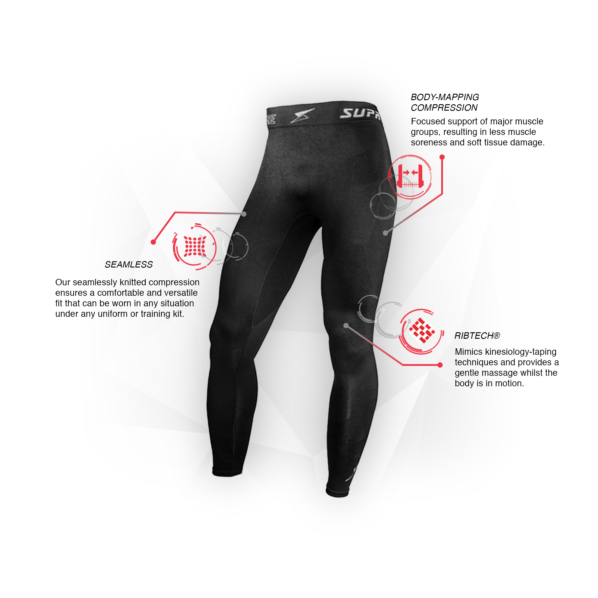 Body Mapped Men's Recovery Compression Leggings
