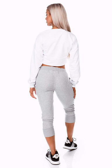 SHORTY CROP JUMPER- WHITE - Be Activewear