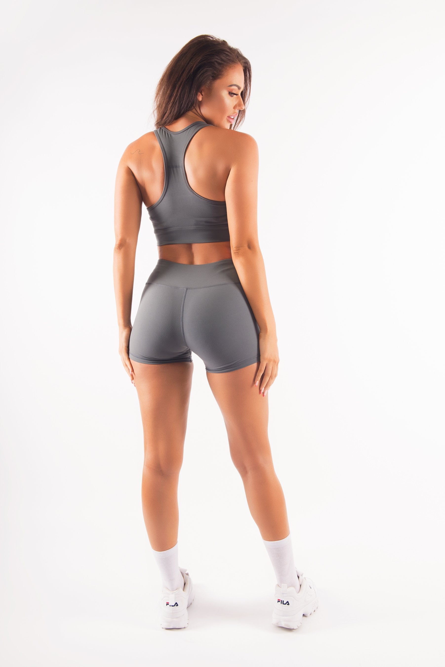 HYPED BOOTY SHORTS - CHARCOAL - Be Activewear