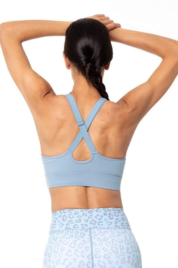 Vie Active Crop Tops Tally Bra – Sky Blue