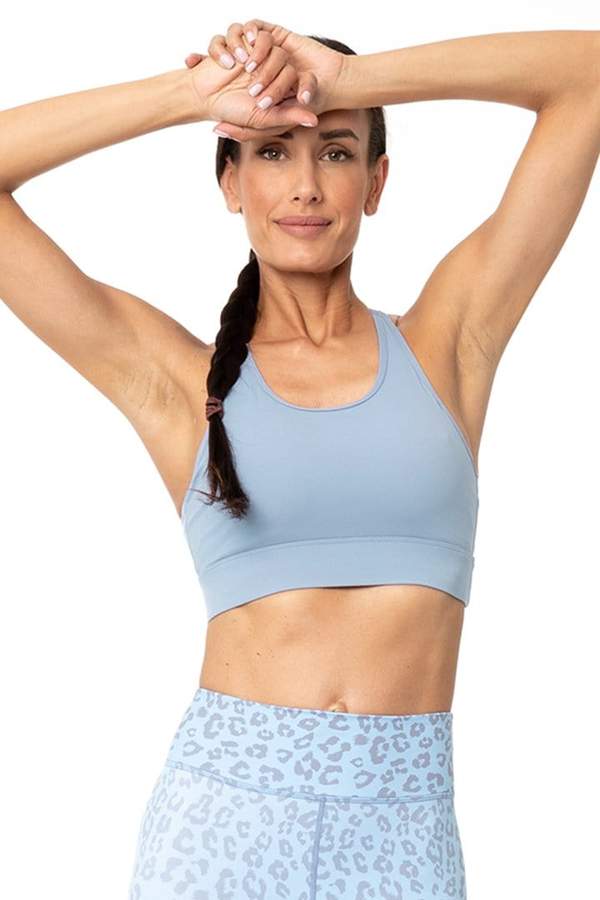 Vie Active Crop Tops Tally Bra – Sky Blue