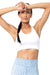 Vie Active Crop Tops Tally Bra – White