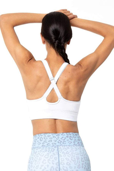 Vie Active Crop Tops Tally Bra – White